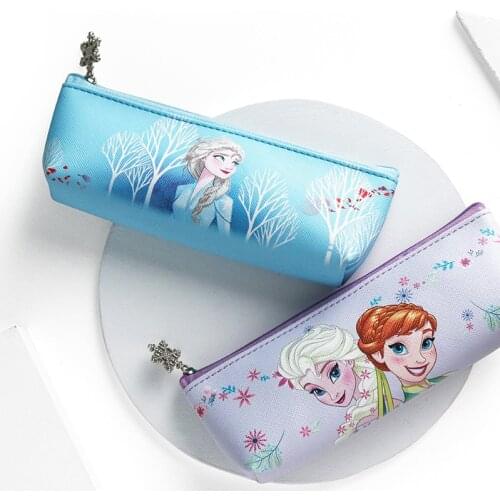 Disney Frozen portable pen pencil cartoon bag storage waterproof Elsa student pen bag handbags boys and children student gift