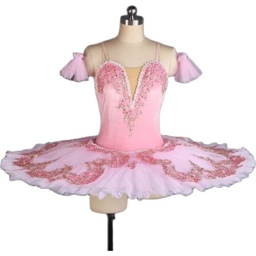 Sugar Plum Fairy Professional Tutu for Grils and Women Pale Pink Stretch Velvet Bodice Ballet Dance Tutu Competition Tutu BLL407