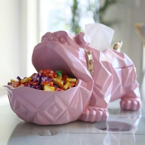 MODERN RESIN GEOMETRIC DOG STORAGE BOX ORNAMENTS CRAFTS FRUIT CANDY TRAY HOME LIVINGROOM DESK ANIMAL TISSUE BOX FIGURINES DECOR