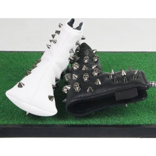 Universal Golf Club Headcover Deluxe Waterproof PU Leather with Metal Rivet for Blade Style Putters Mid Mallet