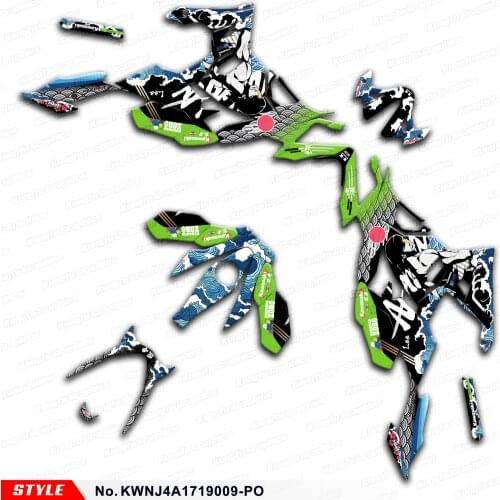 Aftermarket Sport Bike Vinyl Stickers Backgrounds for Ninja 250 400 ABS 2017 2018 2019 2020 2021, Style No.KWNJ4A1719009-PO
