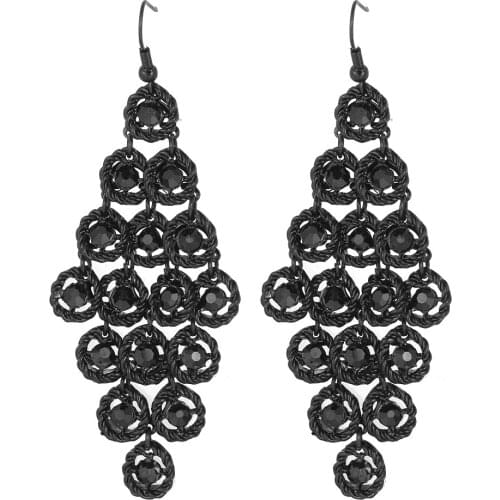 2020 new geometric round triangle shape Korean fashion womens tassel long earrings earrings Pendientes De Mujer