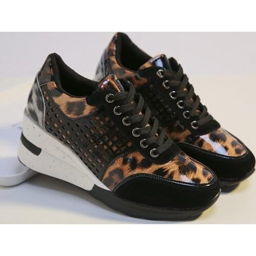 Women Sneakers Thick Bottom Platform Vulcanize Shoes Ladies 2021 Lace Up Wedge Shoes Female New Plus Size Women Sneakers 43 44