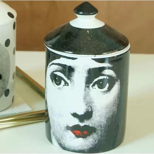Lady Face Dark Cloud Face Candle Holder Candelabra Home Decoration Exquisite Ceramic Jar Cup Arranging Flower Pots Decor Europe
