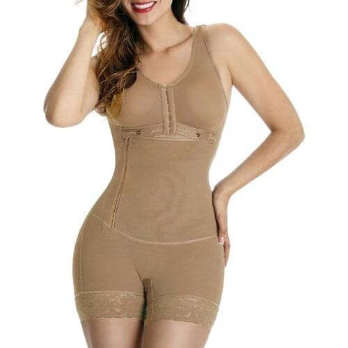 WomenS Waist Trainer Body Shaper Flatten Abdomen Front Closure Charming Curves Short Leg Shaper