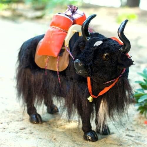 Zilin handmade simulated yak mini yak decor 21*17 cm white/black for option