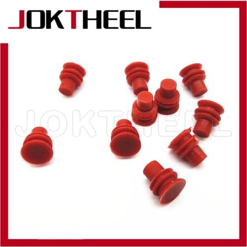 100 Pcs Cable Cavity Plug Red Connector Solid waterproof Blind Rubber Seal blind plug Blind Cavity for auto automobile connector