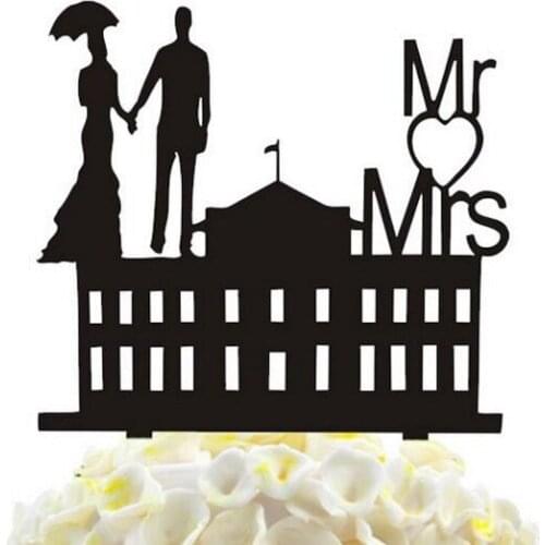 100pcs/lot Creative Mr lover Mrs design Acrylic wedding cake inserted card Wedding Cake Topper Party Cake Decorations
