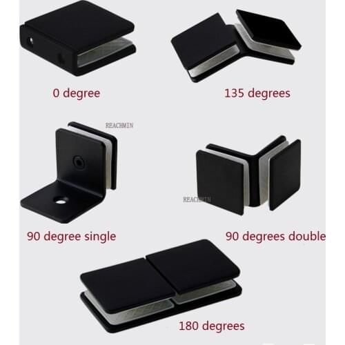 2Pcs/Lot Black 304 Stainless Steel 8-12MM Square Glass Clip Clips Clamp Shower Box Partition