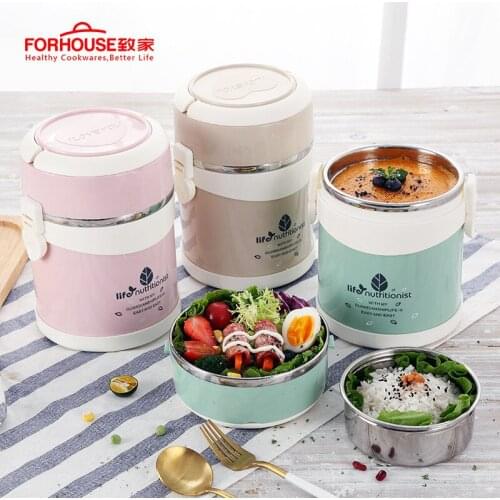 2600ML Thermal Lunch Box Stainless Steel Bento Box Portable School Food Storage Container Colorful Picnic Box Free Shipping