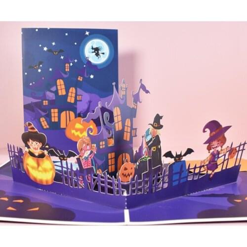 5pcs 15*20cm Origami 3D Pop UP Happy Halloween Greeting Card Invitation For Valentines Day Wedding Xmas Party Souvenirs Gift