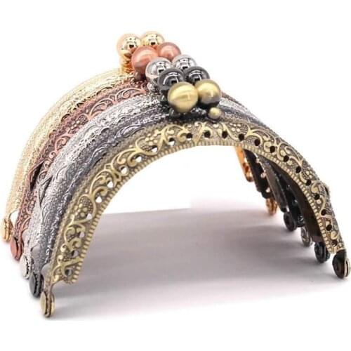 5-Piece Metal Wallet Frame Kiss Clasp Lock DIY Coin Bag Hand Sewing Craftsmanship,3.3 Inch/8.5cm