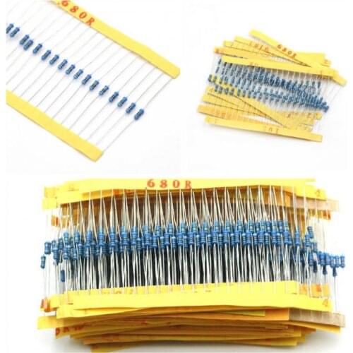 600pcs 1/4W 1% Metal Film Resistor Assorted Kit Set 10 ~ 1M Ohm 30 Values each 20pcs