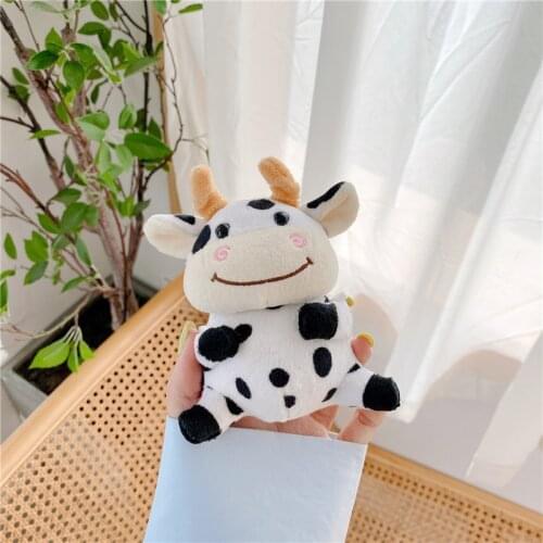 Dairy cow Frog Plush Strawberry bear duck Doll For Apple Airpods 2 1 Cover Funny Cartoon Earphone Case Charging Silicone Cases