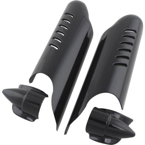 Black Motorcycle Fork Lower Leg Deflectors Shield Cover For Harley Touring FLHT Road King Electra Glide 2000-2013