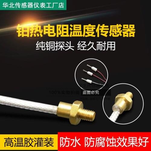 PT100 M3 Copper Screw Platinum Thermal Resistance M4 Thread Temperature Sensor Probe PT1000 Waterproof 3D Printer