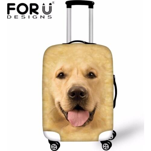 FORUDESIGNS Cute 3D Printing Dog Travel Suitcase Cover Elastic Luggage Protective Dust Cover Dustproof Luggage Set Cover 18-28"