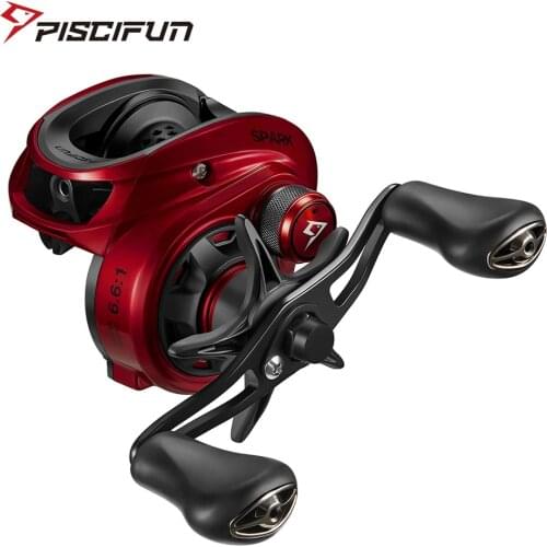 Piscifun Spark Baitcasting Fishing Reel Super Compact 7.5KG Carbon Fiber Drag Magnetic Brake System Low Profile Baitcaster Reel