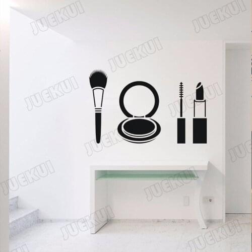 Cosmetic Pattern Wall Stickers for Girl Bedroom Dressing Room Vinly Wall Decals Beauty Salon Murals Poster Art Sticker TA485