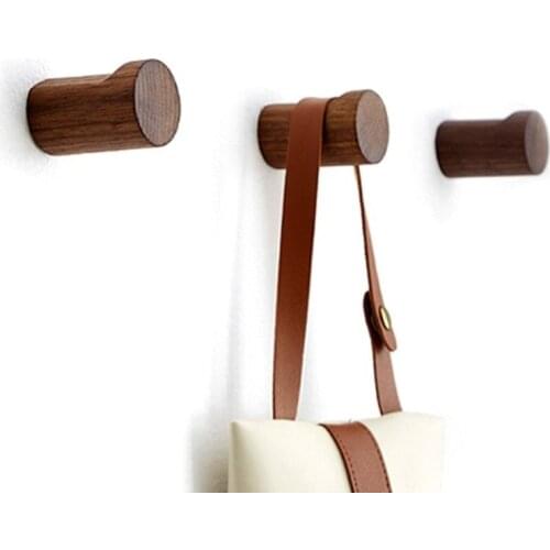 Solid Black Walnut Wood Beech Wood Hooks Natural Living Modern Coat Hooks Minimalist Hallway Bag Wall Decor Hanger Key Holder