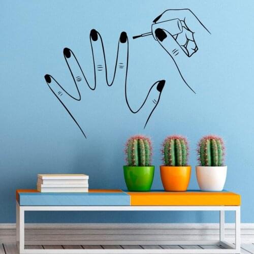 Manicure Wall Decal Vinyl Stickers Girl Hands Nails Salon Wall Stickers Spa Beauty Salon Decor Interior Home Decor Design C208