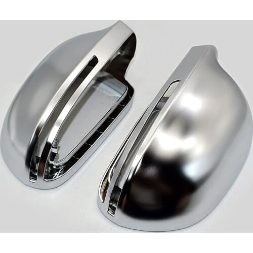 Matt Chrome Mirror Cover Rearview Side Mirror Cap S Line For Audi A4 B8 A6 C6 A5 8T Q3 A3 8P 2009-2012