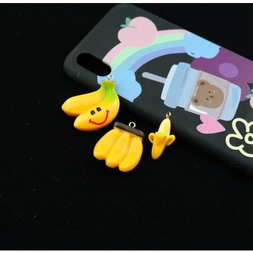 Cute Banana Charms For Bracelets Key Chain Earring Jewelry Making DIY Craft Pendants Handmade Dollhouse