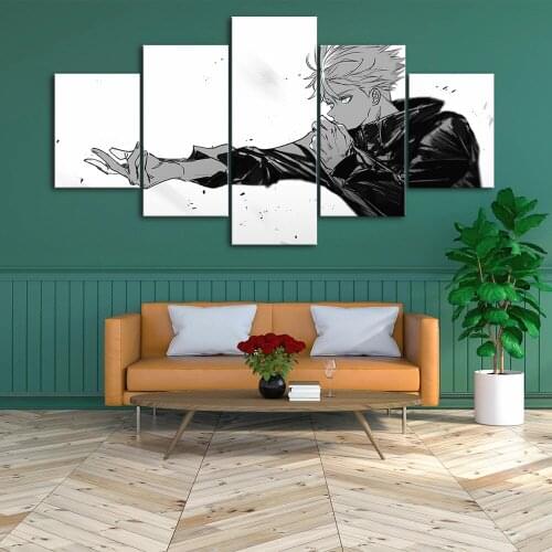 Modular Japanese Animation 5 Set Picture Wall Art Home Decoration HD Jujutsu Kaisen Poster Painting Canvas Restaurant Framework