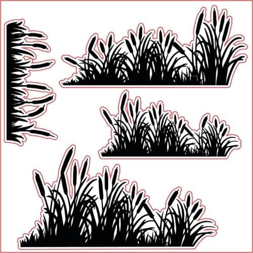 E7CB Straw Grass Silicone Scrapbooking Embossing Stamp Set, DIY Printing Clear Stamp for Album Paper Card Making