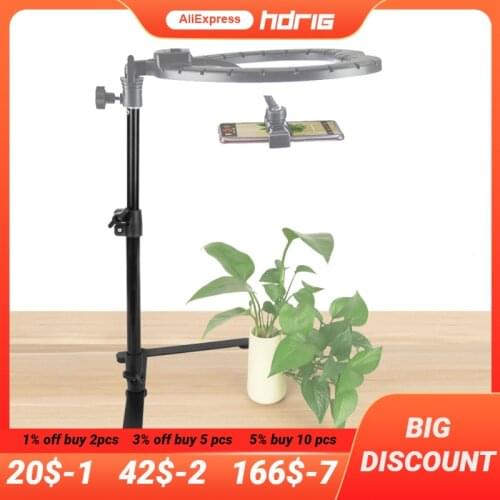 Fill Light Table Tripod for Phone Holder Desktop Shooting Bracket Rotatable Overhead Stand for Vlog Video Cooking Teacher Shoot
