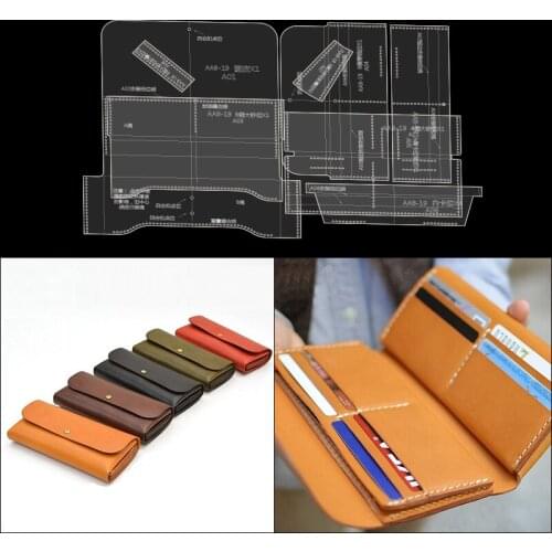 2021 New Kraft paper acrylic version type drawings leather art paper pattern template sewing pattern DIY wallet handmade leather
