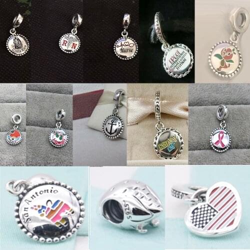 Autumn New Hawaii Beach Slippers Alaska Anchor of the Curse Nurse Flowers Ribbon costa rica Pendant Hamster Bead DIYJewelry