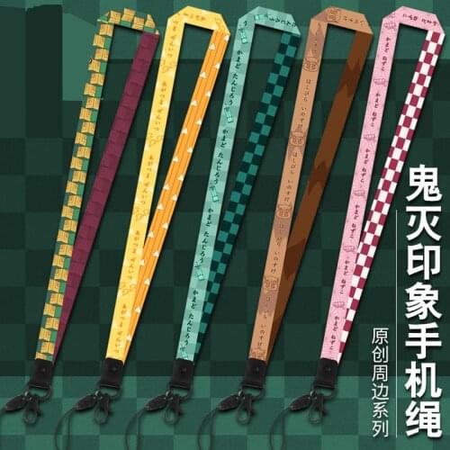 Anime Demon Slayer: Kimetsu No Yaiba Lanyards Cool Neck Strap Phone Keys ID Card Holder Lanyard for Keys DIY Hanging Rope