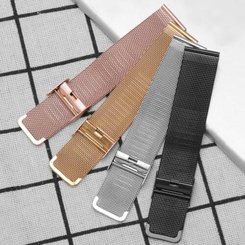 Watch Strap 8mm 10mm 12mm 14mm 16mm 18mm 20mm 22mm 24mm Rose Gold Black Blue Stainless Steel Band Mesh Milanese Loop Leather