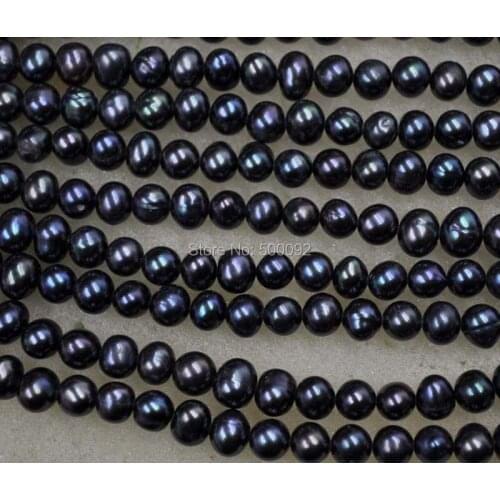 Wholesale 10 strands 5-6mm black freshwater pearl strings