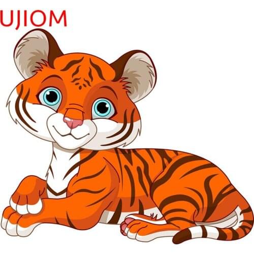 UJIOM Resting Little Tiger Cub Wall Stickers Bedroom Accessories Moisture Proof Decor Poster Home Office Decorative Decals