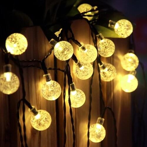 New RGB Led Outdoor String Lights 5M 40LEDs Crystal Ball Globe Fairy Strip Lights for Outside Garden Patio Wedding Party decor