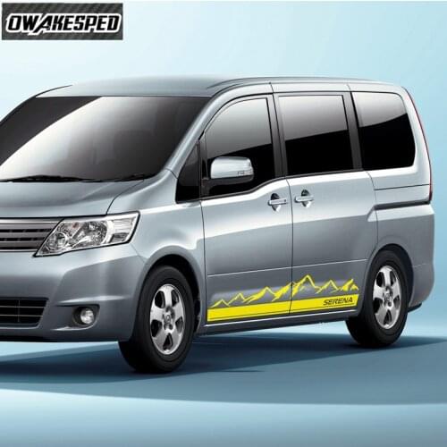 Vinyl Decals Auto Body Door Sticker For-Nissan Serena Tuning Accessories Car Mountain Styling Both Side Stripes Stickers DIY