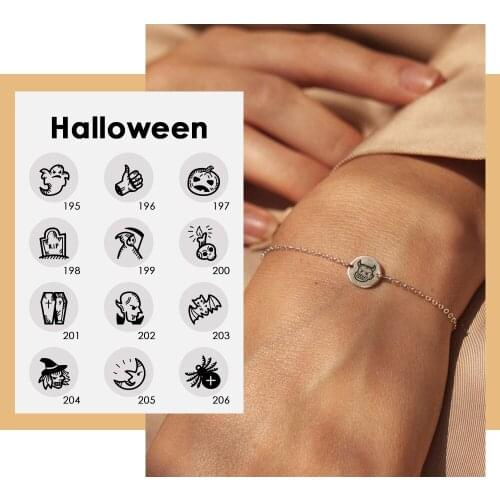 Visunion New Fashion Custom Bracelet 316L Stainless Steel Festival Halloween 9MM Bracelat for Women Friends Best Festival Gift
