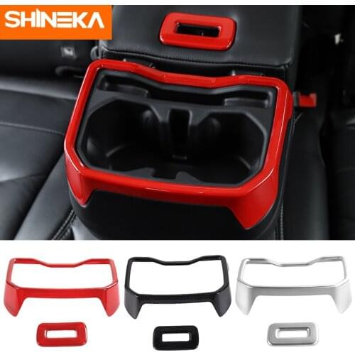 SHINEKA Interior Mouldings for Jeep Wrangler JL Armrest Cup Holder Sticker for Jeep Wrangler 2018 Accessories