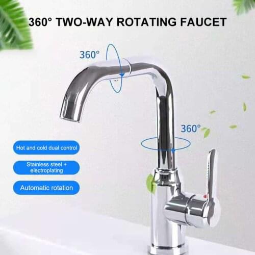 Stainless Steel Rotatable 360 Degree Domestic Hot And Cold Water Toilet Kitchen Tap Bathroom Washbasin Faucet
