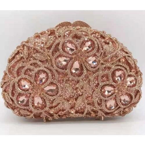 Rose Gold Red Blue Womens AB Diamond Party Prom Dinner Evening Bag Crystal Cocktail Banquet Ladies Handbag Female Clutch Wallet