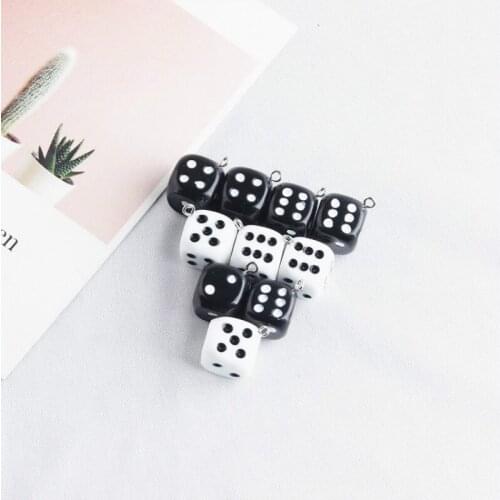 10pcs/pack 15mm 3D Dice Pendants DIY Craft Fit for Bracelet Earring Key Chains Jewelry DIY Finding Handmade