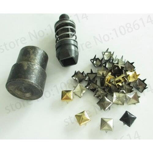 100pcs DIY pyramid rivets gun metal 4 claw nails for garment stud with claws for apparel cooper materail square rivets quadrate