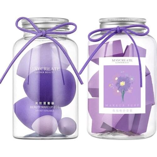 12pcs/bottle beauty egg egg bottle canned super soft wet and dry dual-use make-up egg beauty foundation powder puff