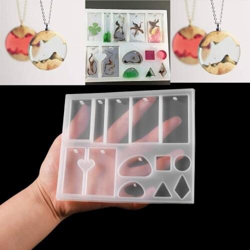 13 Shapes Silicone Casting Mold Pendants Silicone Casting Mold Tools For DIY Resin Jewelry Making Supplies Epoxy Resin Mould