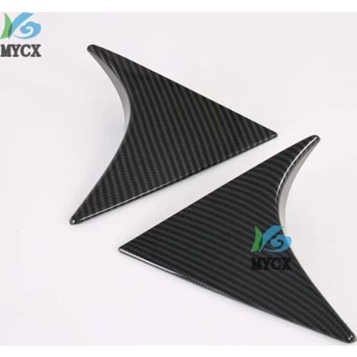 For Hyundai Tucson 2019 2020 2PCS Carbon fiber Rear Tail Window Spoiler Windshield Cover Trim Accessories ABS Carbon Fiber