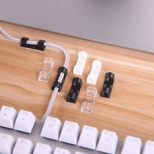 20 Pcs White Self-Adhesive Cable Clips Cord Management Cable Organizer Drop Wire Cord Holder Cable Wire Clip Organizer