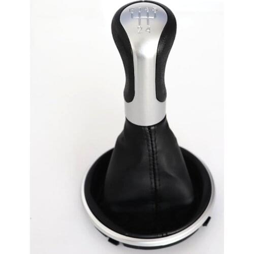 5 Speed Car Gear Shift Knob Stick Gaiter Boot Sliver Cap For Skoda Fabia 2 II MK2 2007 2008 2009 2010 5J0711113F