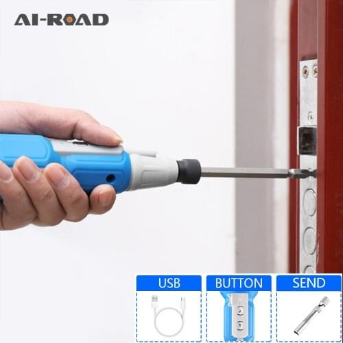 AI-ROAD Cordless Electrical Screwdriver Mini Power Tools Light Lithium Battery Rechargeable Multifucntion Power Drill Household
